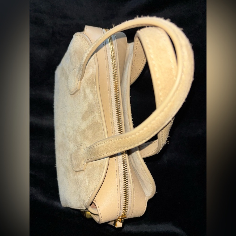 J.Crew Small Berkeley Top Handle Suede and Leather Bag Light Khaki CH242 - Picture 6 of 16